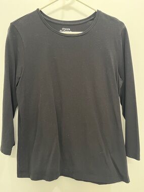 Chico's size 1 Black Three-Quarter Sleeve Tee size M 8